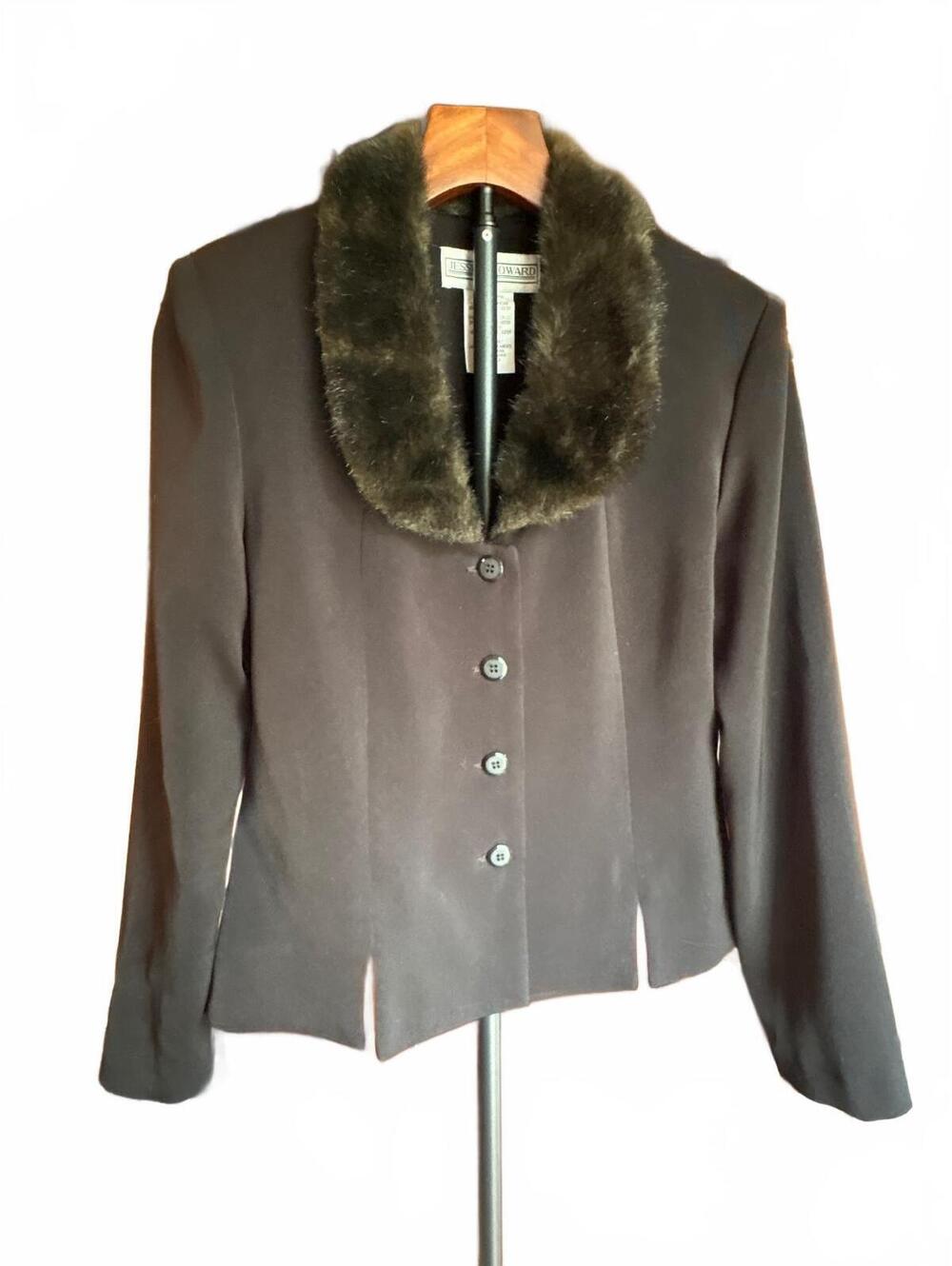 Jessica Howard Faux Fur Collar Jacket 6